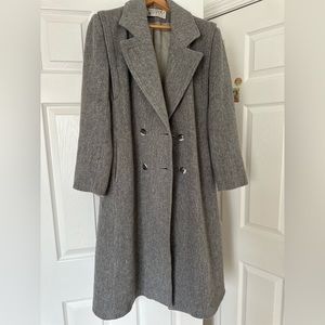 L Wool Long Jacket Coat Classic Vintage Elegant